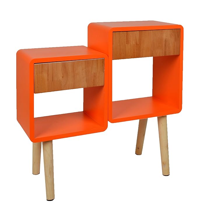 ts-ideen Regal Schrank Kommode im Cube Retro Design für Wohnzimmer Kinderzimmer Schlafzimmer Bad Nachttisch Standregal in Ora