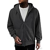REXUHOWU Men's Full zip Hoodie Cotton Long Sleeve Casual Sweatshirt Pullover Sweatshirts Heavyweight Athletic Hoodies