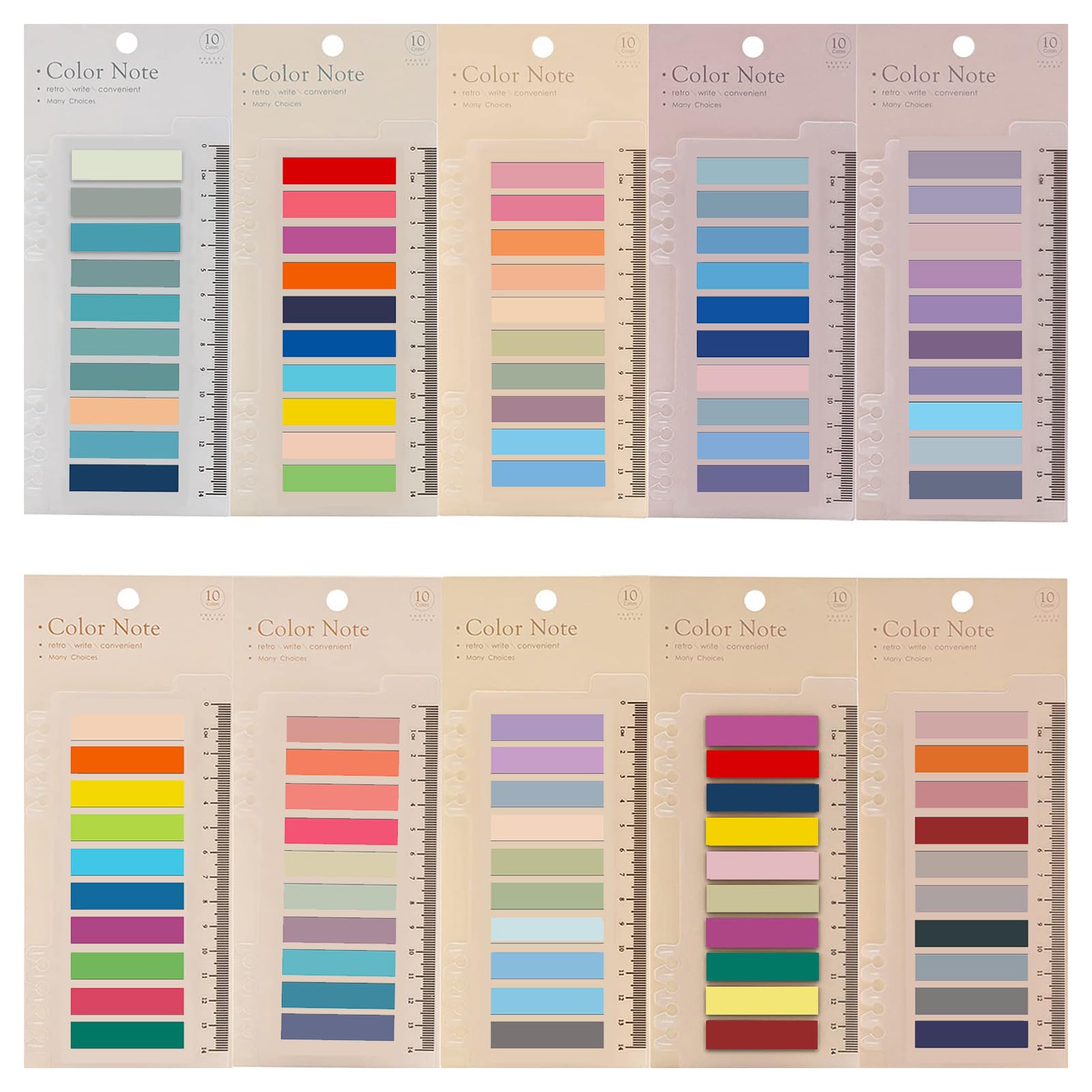 eodohun 2000 Pcs Sticky Tabs, 10 Sheets Sticky Index Tabs, Book Tabs, Page Markers, Colorful Book Annotating Tabs, Page Tabs, Sticky Flags, Transparent Sticky Note Tabs, File Index Tabs