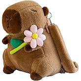 BlingKicks Capybara Bow Bowknot Orange Flower Lollipop Cute Plush Backpack Kawaii Cartoon Design for Women Ita Bag (Pink flower)