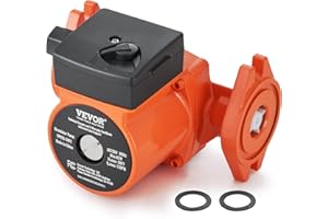 VEVOR UPS15-58FC Hot Recirculating, 110V, 82W 17 GPM Hot Circulation, 1" NPT Flange 3-Speed Circulator, Quiet Operation Circu