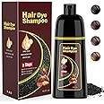 MOISTAR Dark Drown Hair Dye Shampoo 3 in 1 for Gray Hair Women and Men, Argan Champu Para Canas, Herbal Hair Dye Shampoo Natural Plant -500ml