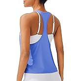 JOYSPELS Ice Silk Workout Tank Tops for Women Quick Dry Sleeveless Loose Fit Narrow Racerback Athletic Running Shirts