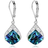 TALYKONG Larimar/Star/Dragonfly/Sunflower/Moonstone/Black Onyx Earrings for Women Leverback Dangle Earrings Hypoallergenic Jewelry for Women