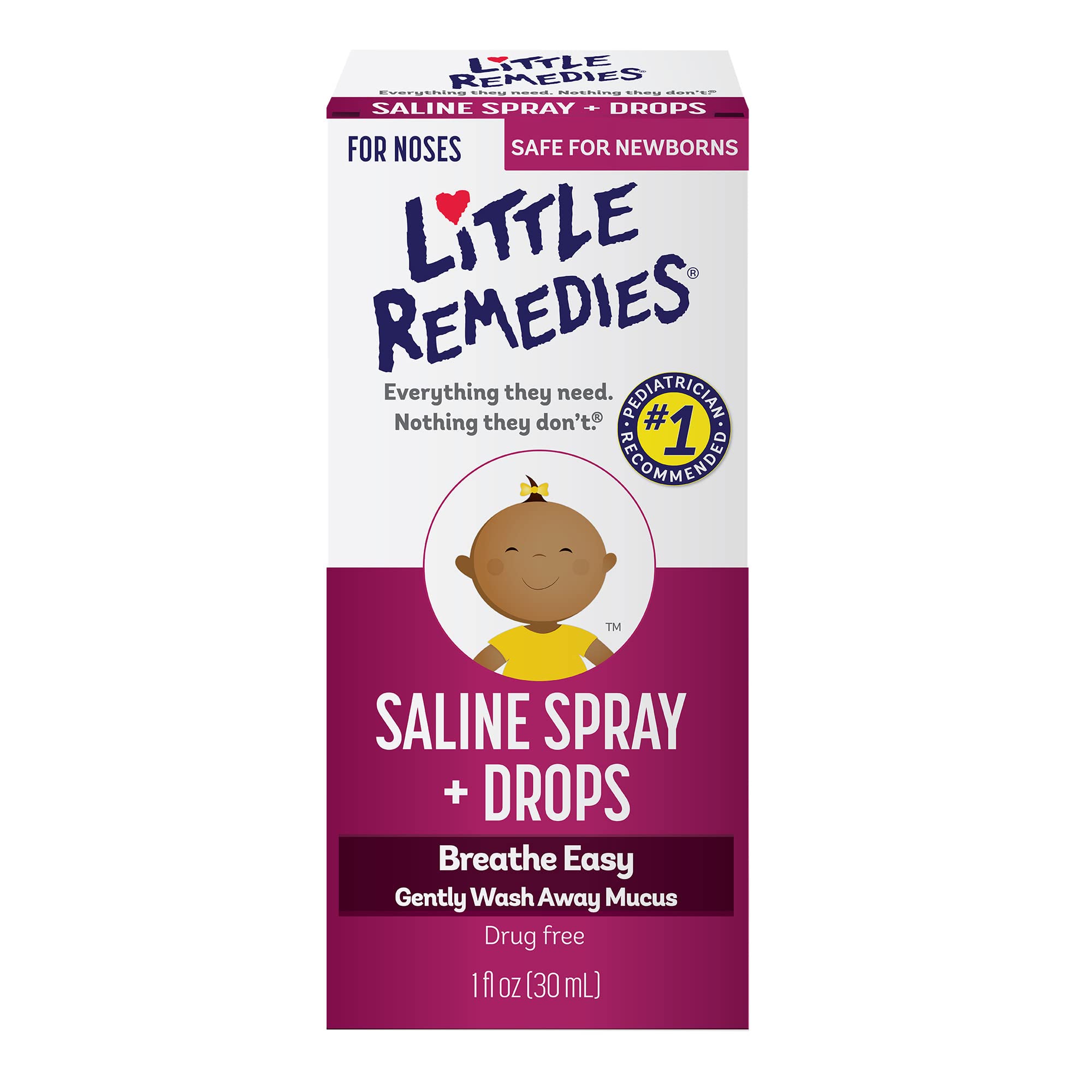 Little Remedies Noses Saline Spray/Drops, 1 Ounce