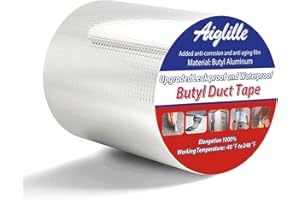Aiglille Butyl Waterproof Tape 6"W X 16'L, Leak Butyl Seal Tape for RV Repair, Roof Crack, Deck, Pool, Boat Sealing, Silver