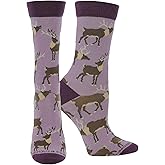 WHD Elk Crew Socks for Women & Men | Fun Animal Socks, Nature Lover Gift