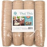 Facentric's Peat Pots Are The Best Way To Give Your Garden A Head Start, 100% Eco Friendly & Biodegradable. Pack Of 100 size 3" by 3"