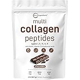Micro Ingredients Multi Collagen Peptides Powder, 2lb | Type I, II, III, V, X + Biotin, Vitamin C & Hyaluronic Acid | Chocolate Flavor | Supports Hair, Skin & Joint Health | Keto, Non-GMO