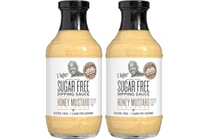 G Hughes Sugar Free, Honey Mustard Dipping Sauce - Sugar Free Honey Mustard, Gluten Free Mustard, Low Carb Honey Mustard Dressing, No Sugar -18 Oz (2-Pack)
