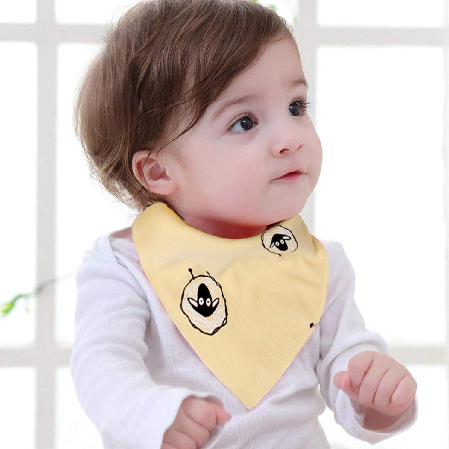 Viedouce Baby Bandana Drool Bibs 100% Organic Cotton Baby Burp Cloths with Adjustable Snaps, Neutral Set of 9: Baby