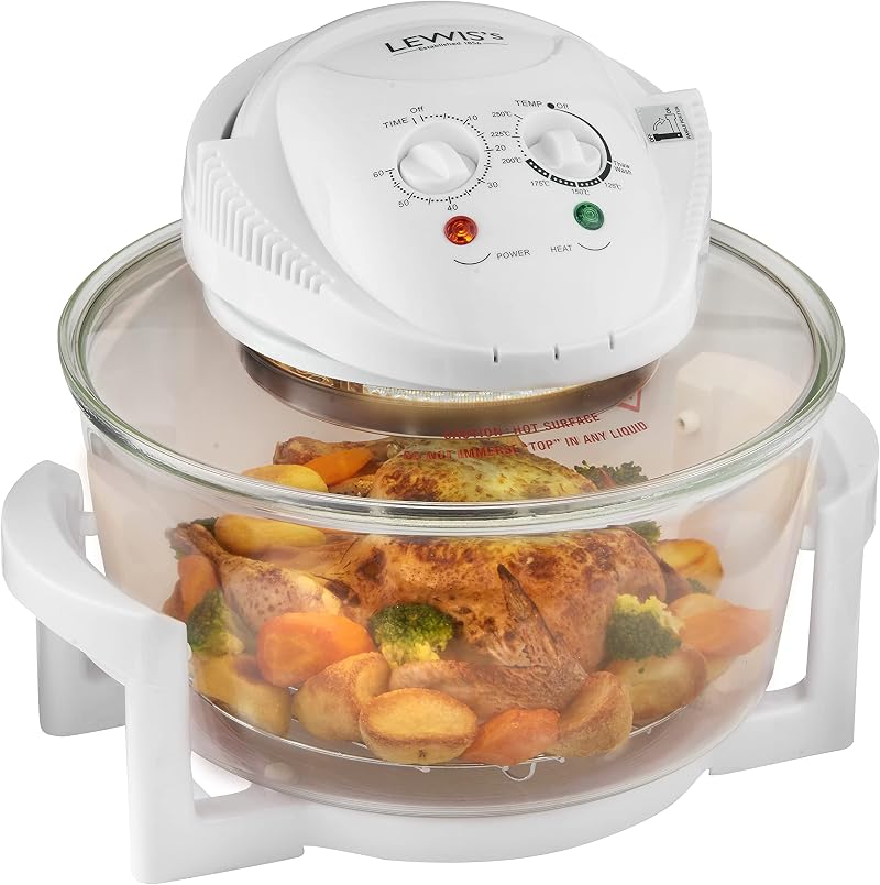 Lewis's 12L Halogen Oven - Low Fat Multi-Function, Self Cleaning, 1300W