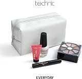 Technic Mini Make Up Kit Travel Cosmetic Bag 14 Essentials Eyes Lips Face Vegan view 4