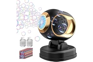 Deserthome Bubble Machine, Durable Bubble Machines for Kids Toddler Parties, Automatic Bubble Blower Machine Bubble Maker Battery Operated, Great for Wedding Birthday - Christmas Bubble Toy, Black