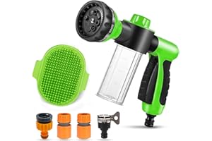 ZOETOOL Pup Jet Wash Hose Nozzle Foam Sprayer Attachment Soap Dispenser Bottle Washing Shower Pet Bathing Tool for Dog Horse (green)