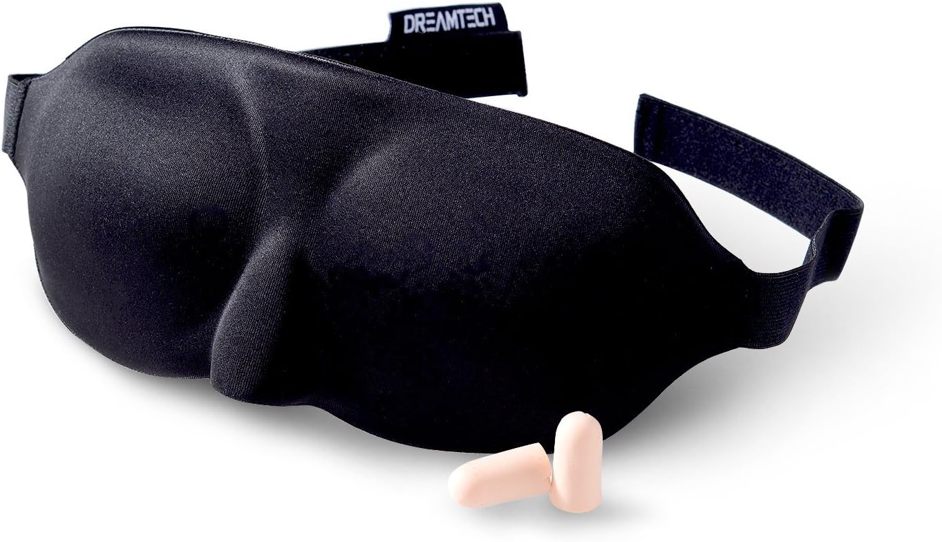 DreamTECH® Sleeping Mask Slim Line Design with Free Earplugs Set 1 pc.