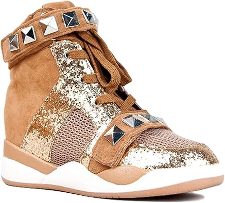 wedge glitter sneakers