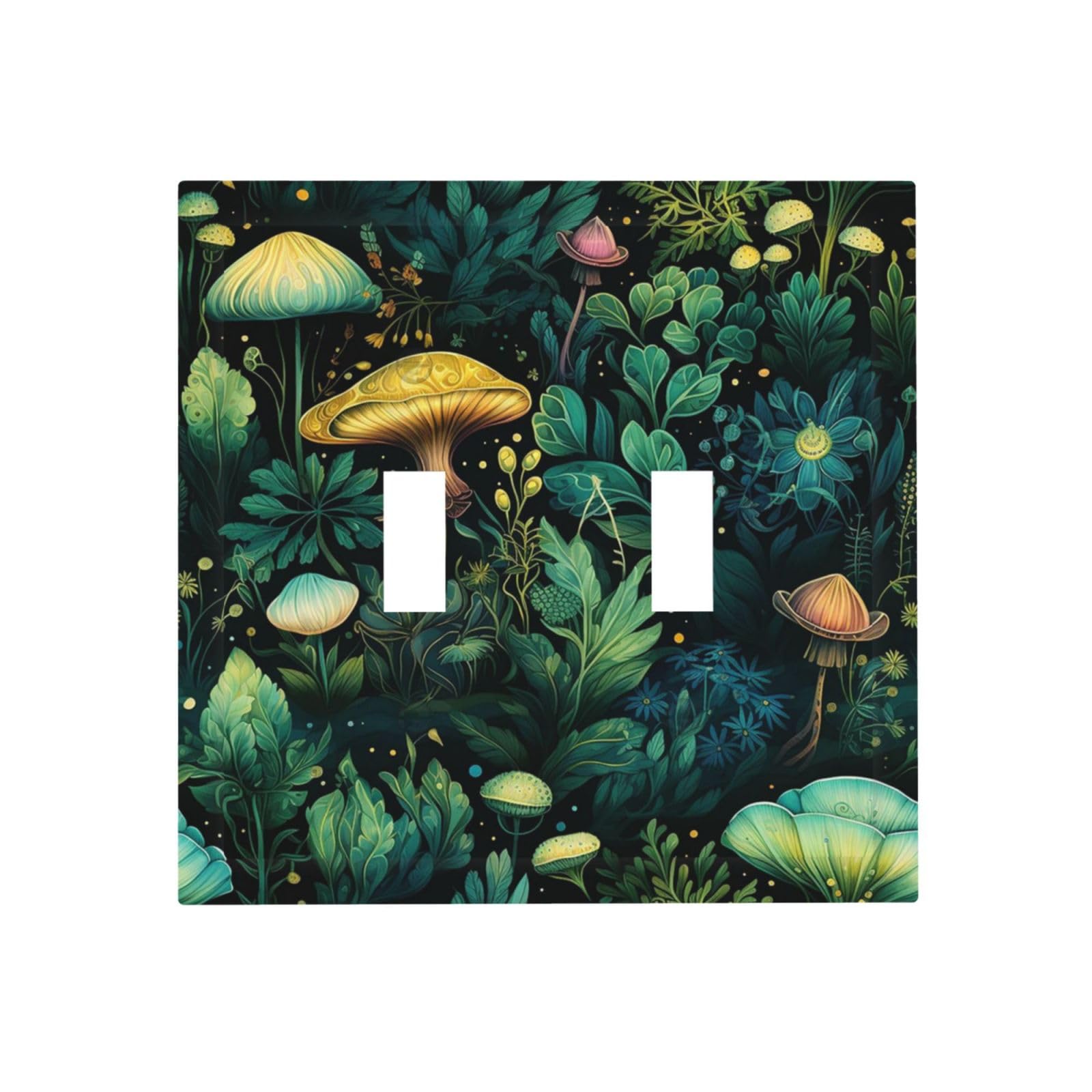 Sghxwp Green Dark Forest Mystical Mushroom Double