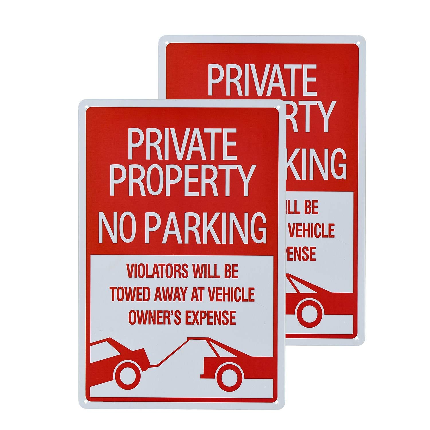 不适用 2-Pack No Parking Sign Private Property Sign Violators Will Be Towed Sign UV Printed, Easy to Moun