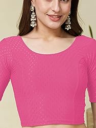 SEEANS Stretchable Cotton Fabric Readymade Saree