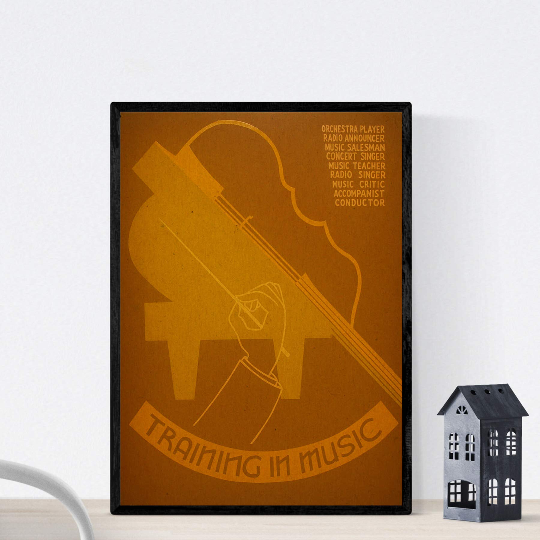 Nacnic Vintage Poster Vintage poster orchestra Practicing music. A3 size