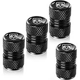 BFIVEANTE Tire Valve Stem Caps for Dodge Metal Car Wheel Air caps Auto Valve Stem Caps Accessories 4 Pcs Black