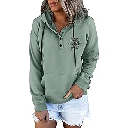 JJHAEVDY Womens Puppy Paw Prints Casual Hoodie