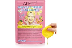 YLXYZUAD Turmeric Kojic Acid Cleansing Pads,40PCS Kojic Acid and Turmeric Cleansing Pads, Turmeric Kojic Acid Pads for Facial Cleansing