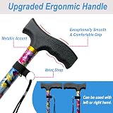 BeGrit Folding Walking Stick Women Adjustable Lightweight Blue view 3