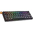 Ranked S60 Supernova 60% | Hot Swappable Mechanical Gaming Keyboard | 62 Keys Multi Color RGB LED Backlit for PC/Mac Gamer | ISO ES Spanish Layout (Black, Gateron Optical Brown)