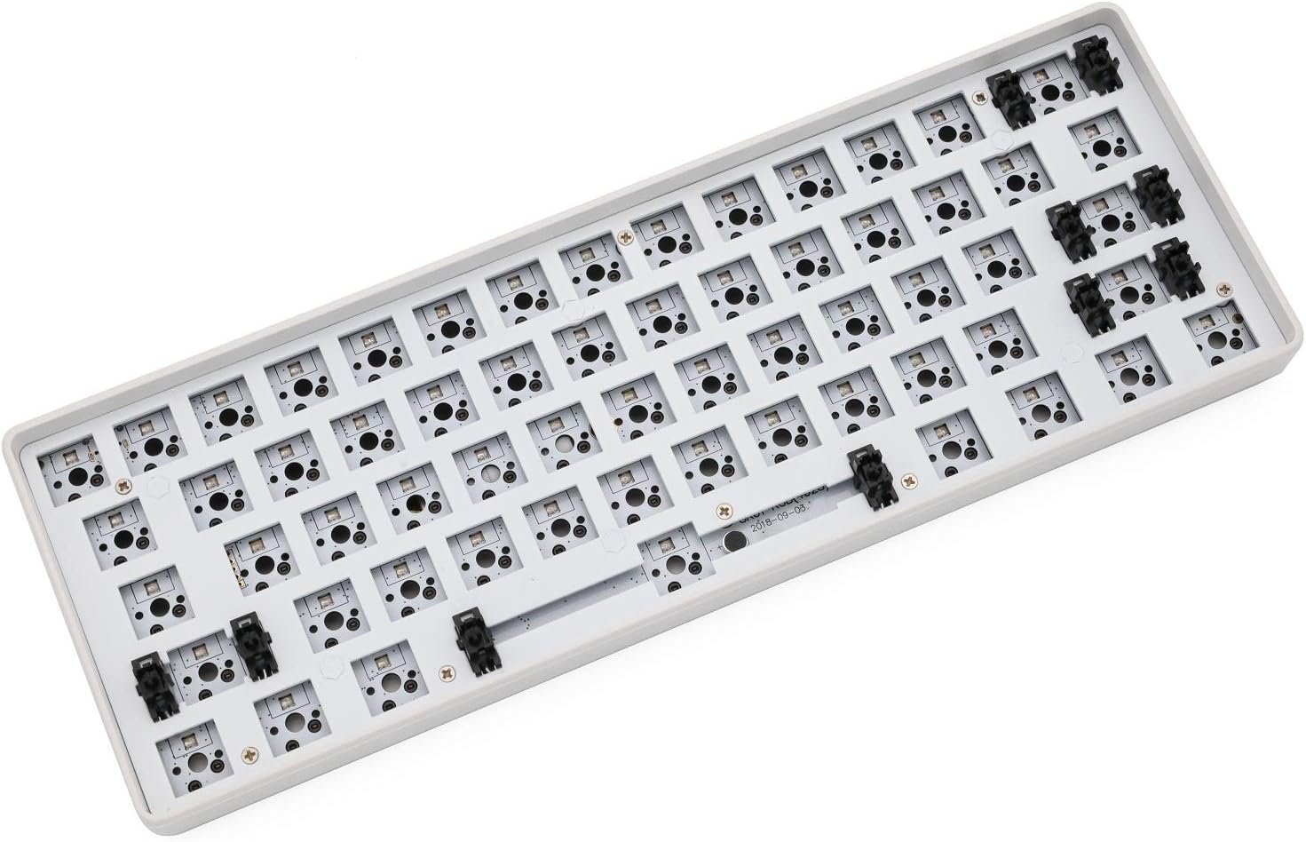 gk61 60% Custom Mechanical Keyboard with RGB Switch LEDs hot swapping Socket Powerful Control Software Type c PCB Plate case (GK61 White Case Kit x1)