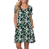 lionstill Women's Casual T Shirt Dress Summer Short Sleeve Swing Dresses with Pockets