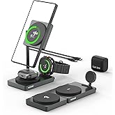 BRIMFORD 3 in 1Charging Station for Samsung Galaxy S25, Aluminum Magnetic Charger Foldable for Samsung Galaxy S25 Ultra/S24/Z Fold 7/Flip 7/Galaxy Watch 8/7/Ultra, Galaxy Buds/Pro