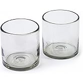 Handmade con Amor - 7 oz Hand Blown Mexican Drinking Glasses - Set of 2, 7 fl oz each, Clear