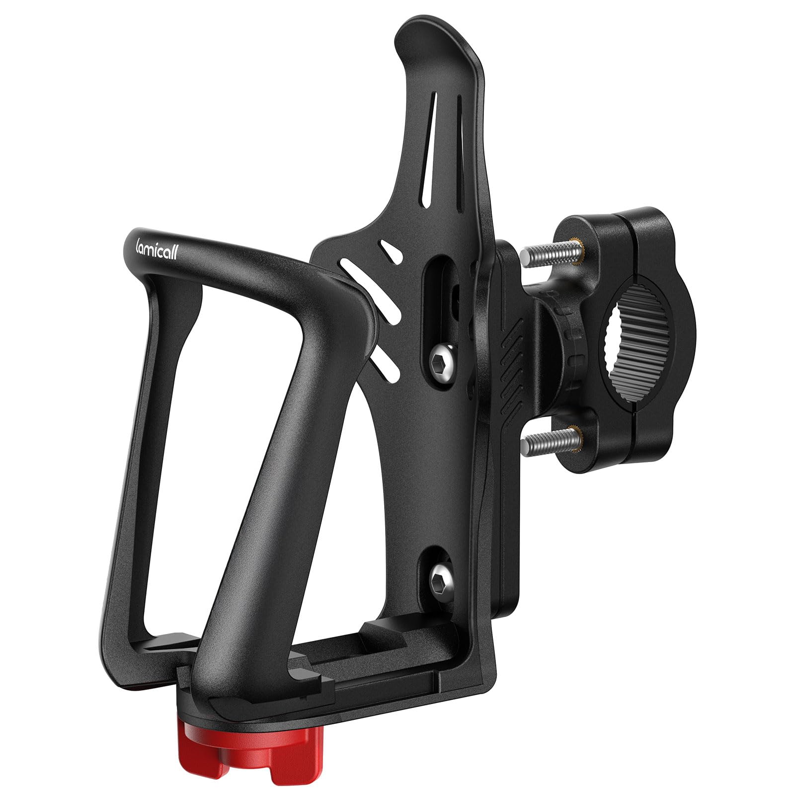 Lamicall Adjustable Bike Water Bottle Holder - [Fit 1.9-2.8" Diameter Bottle] [For Handlebar & Frame] Motorcycle Cup Holder, Bicycle Drink Cage with Screw Tool, For 48-71 mm Bottles