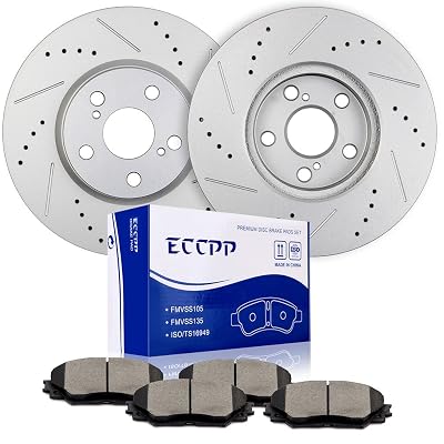 Toyota Corolla Brake Rotors A-Premium Front Disc Brake Rotors & Ceramic Pads Kit - Fits Pontiac Vibe, Scion XD, Toyota Corolla/Matrix Ceramic Brake Pads Set