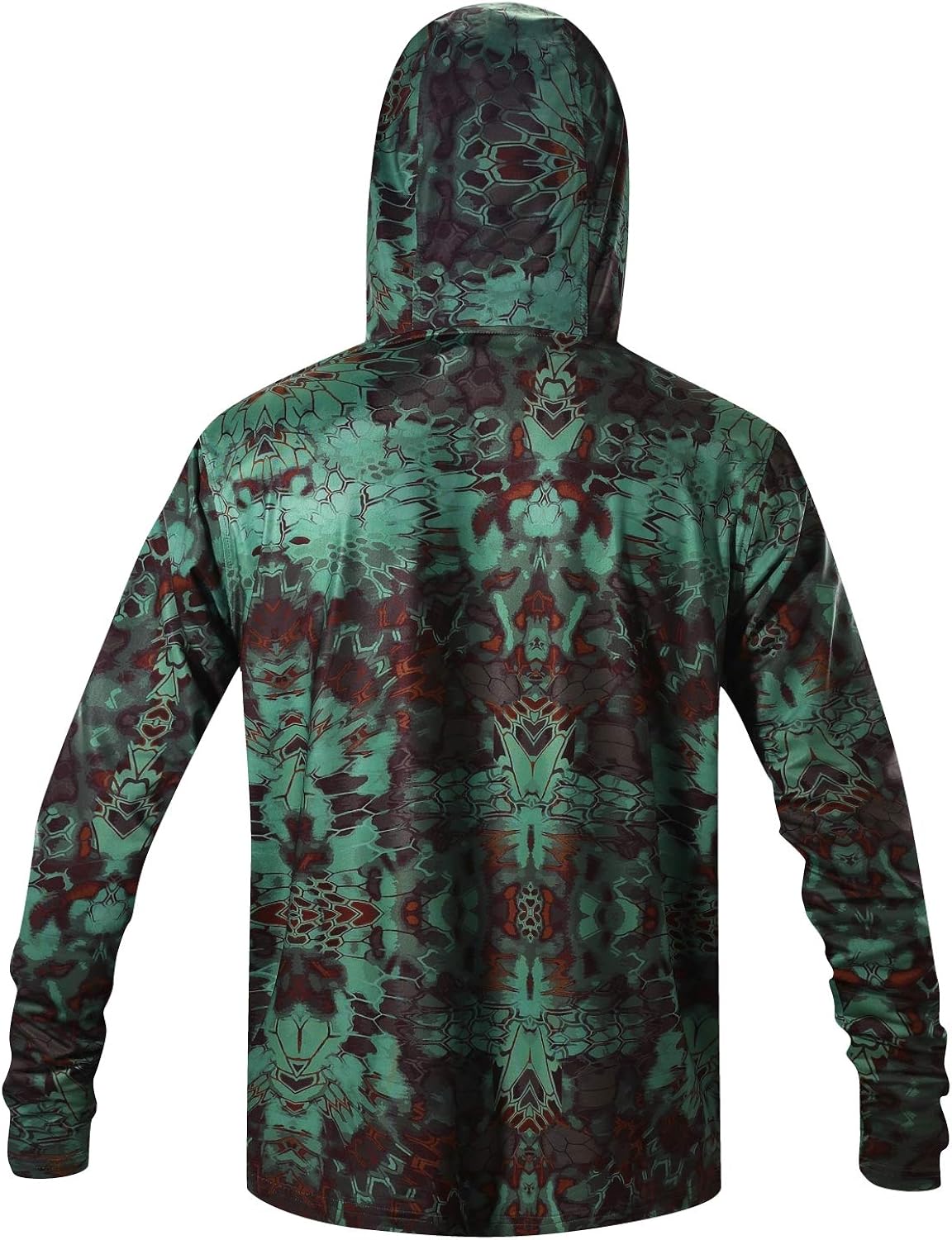Performance Fishing Hoodie with Face Mask Hooded Sunblock Shirt Sun Shield Long Sleeve Shirt UPF50 Dry Fit Quick-Dry: Clothing