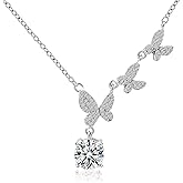 Maison Dianie Moissanite Necklace for Women Diamond Pendant Necklace Sterling Silver 925 Chain Hypoallergenic Durable Ideal Gift for Anniversary Special Occasions
