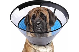 Manificent Dog Cone Alternatives for Dogs After Surgery, Soft Transparent Dog Cone Collar for Large Medium Small Dogs, Anti-Bite Lick Wound Healing Neuter Practical Comfy Plastic E-Collar XL Size