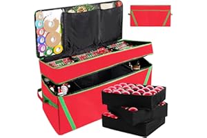 CRISINANT Christmas Ornament Storage Box Christmas Decor Storage Containers Christmas Wrapping Paper Storage Organizer Fabric Flodable Storage Bins Large Moving Box Storage Totes with Lids