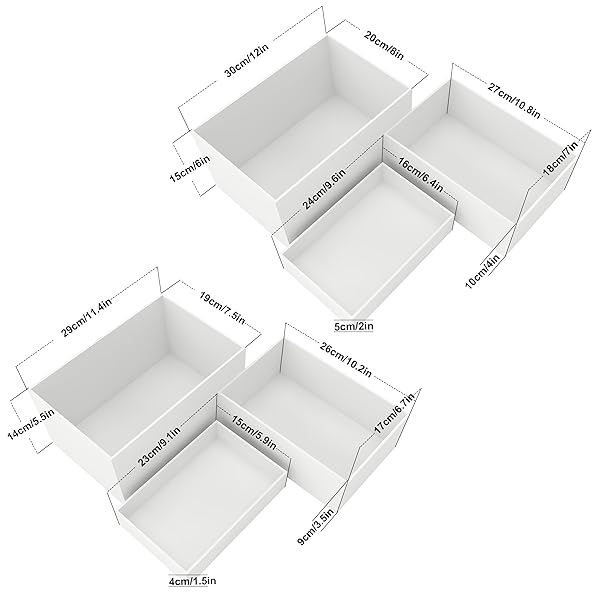 6 PACK WHITE BUFFET FOOD RISERS, STEP 12” 11”10” LARGE SIZE ACRYLIC CUBE BOX DISPLAY FOR DESSERT FOOD DRINK COLLECTIBLES JEWELRY FIGURES, DISPLAY STANDS FOR RETAIL VENDOR EVENTS,5 SIDE, RECTANGLE