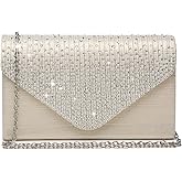 Dasein Ladies Frosted Satin Evening Clutch Purse Bag Crossbody Handbags Party Prom Wedding Envelope