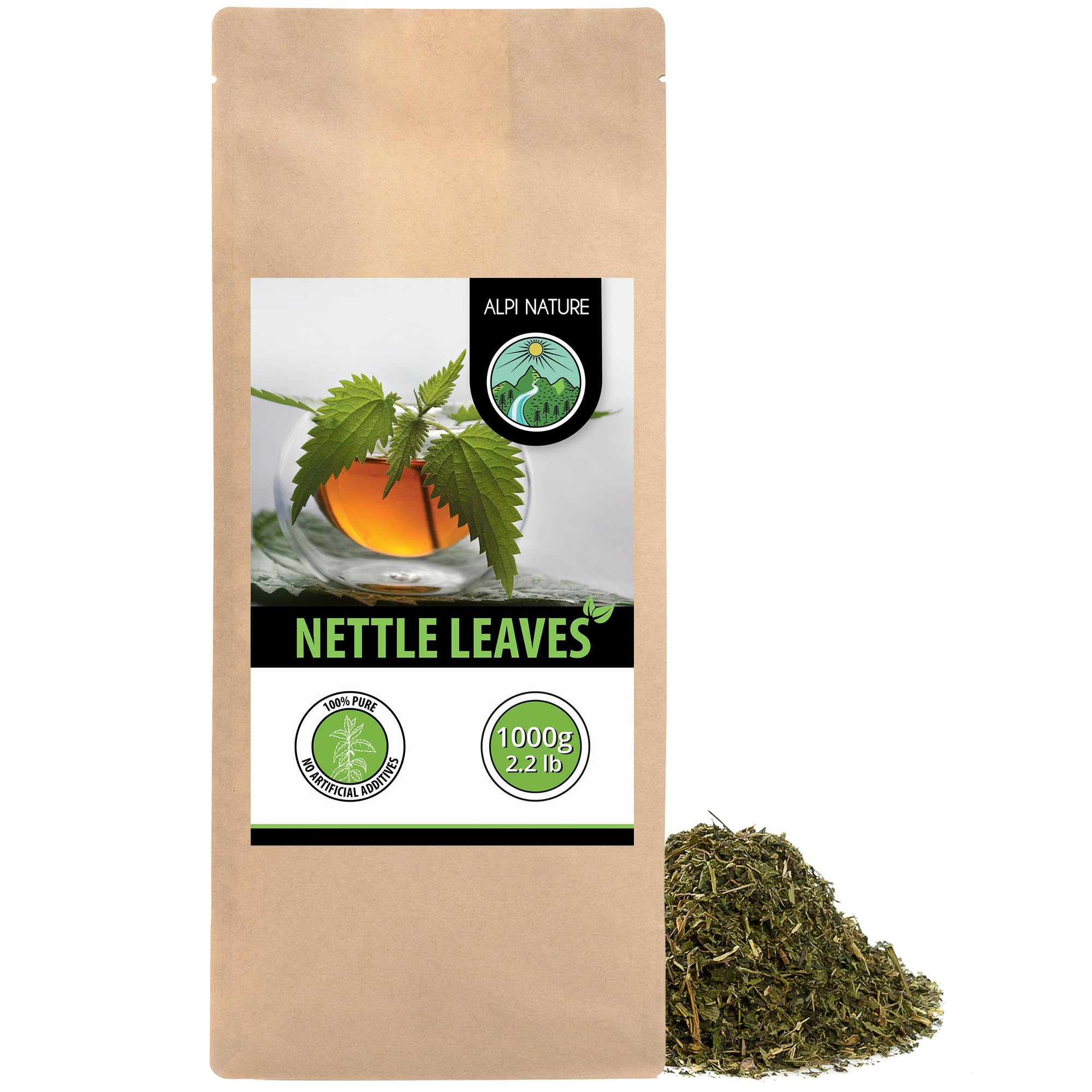 Alpi Nature Nettle Tea 1kg 2.2 lb, Dried and Cut Nettle Leaves for Herbal Tea, Urtica dioica