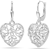LeCalla 925 Sterling Silver Filigree Dangle Drop Leverback Earrings for Women | Long 925 Silver Dangle Leverback Earrings Hypoallergenic Filigree Tear drop Earrings Jewelry
