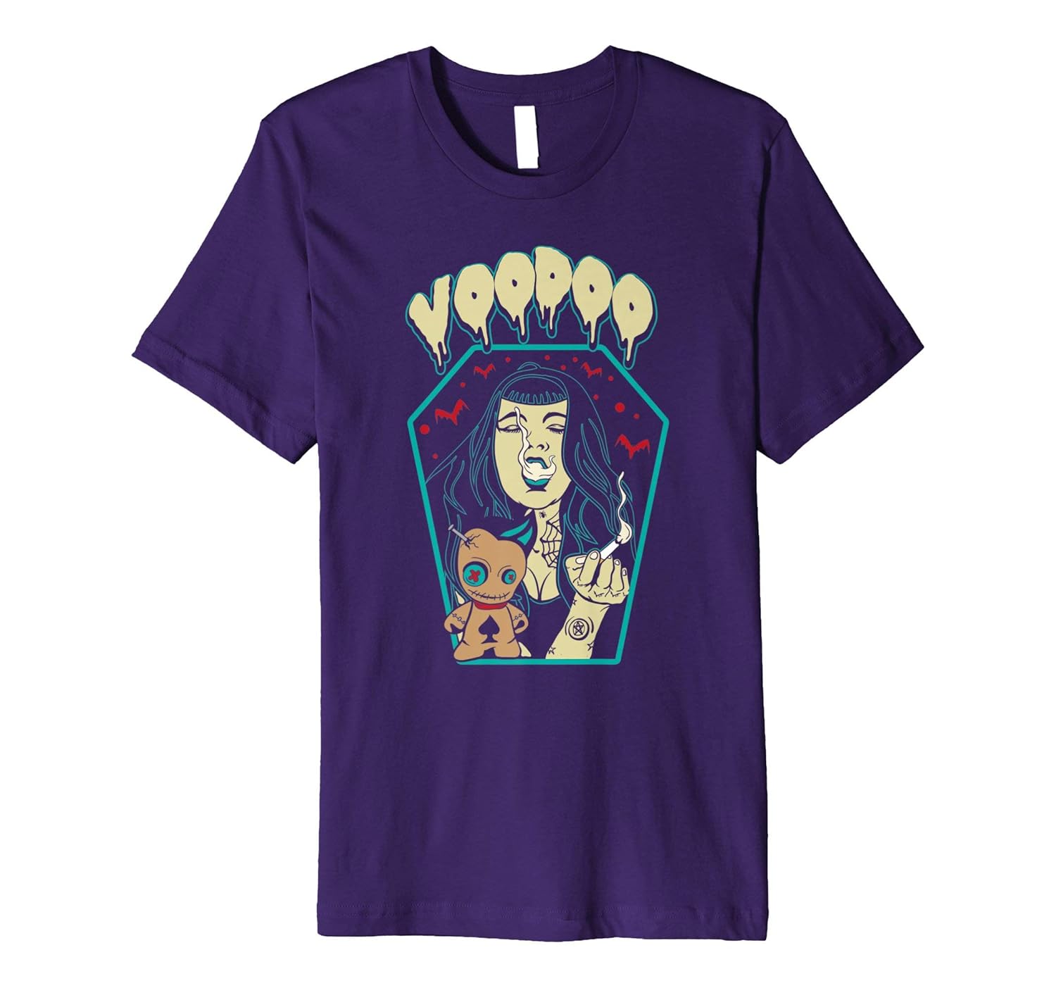 Vintage Voodoo Woman & Voodoo Doll T-shirt for Women Girls-Rose