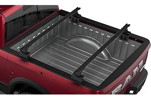 TKMAUTO UBR-L003 Adjustable Black Low Profile Truck Bed Rack Cross Bar Fit Full-Size and Mid-Size Trucks