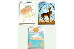 Coloring Book for Adults, 3 Coloring Books World Famous Buildings, Food & Mosaic Themes Design. Travel Coloring Books for Adu