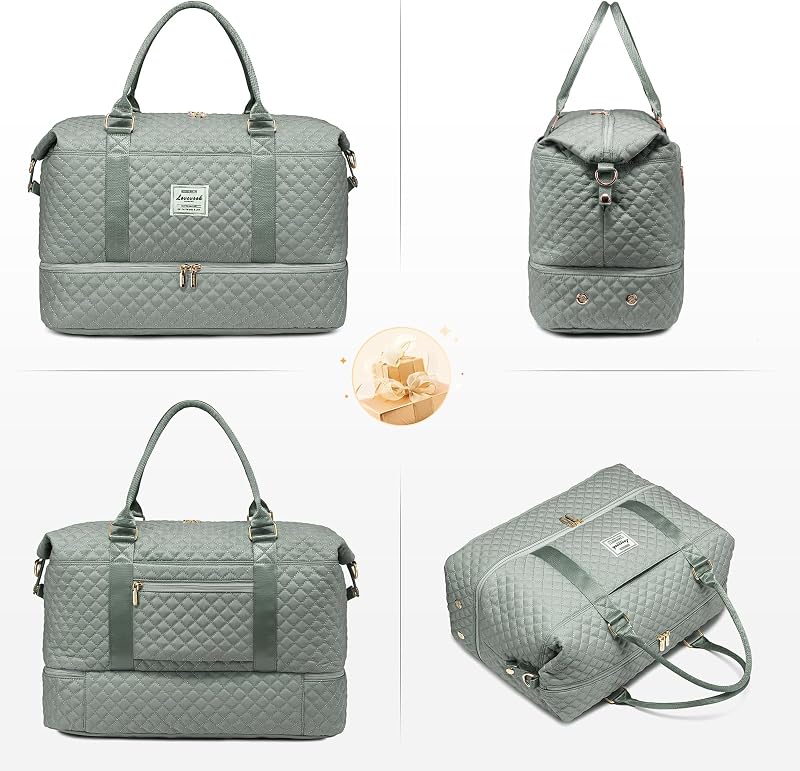 Sporttasche Reisetasche Damen Groß Weekender Travel Duffle Bag mit Kulturbeutel Handgepäck Tasche mit Schuhfach Kliniktasche Geburt Mama Set Wasserdicht für Flugzeug Reise Gym Camping