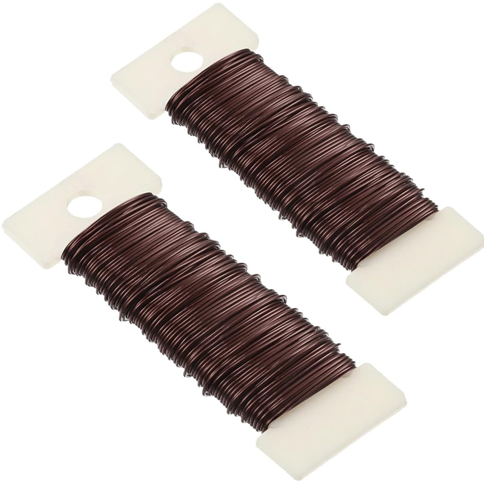 2 Pack Floristry Wire Brown Garden Floral Wire 22 Gauge FloristsWire,FloralWire Christmas WreathWire,MossingWire Binding Wires,Flexible Paddle Wires for Xmas Wreath Makeing,Craft,Flower Arrangements