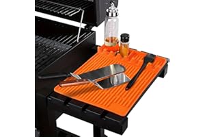 GODUCK Silicone Grill Tools Mat for Blackstone, Large Silicone Spatula Mat with Drip Pad for Outdoor Grill, Griddle Mat BBQ Grill Accessories - Side Shelf Mat Grill Pad for Blackstone Griddle Accessories